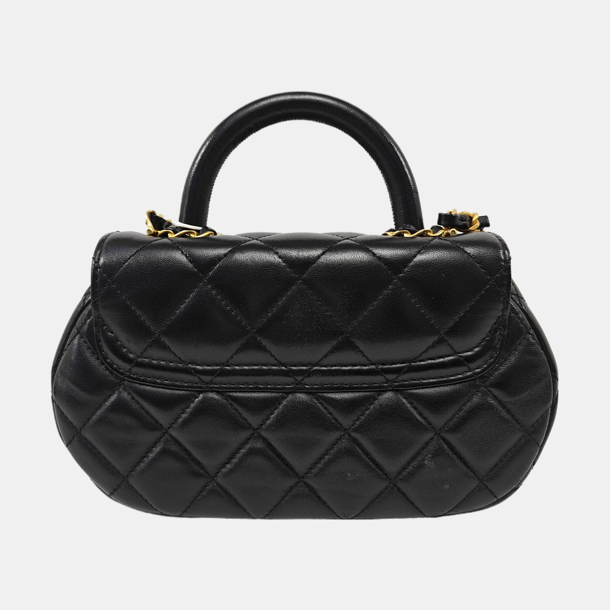 Quilted Lambskin Shoulder Bag Medium Black