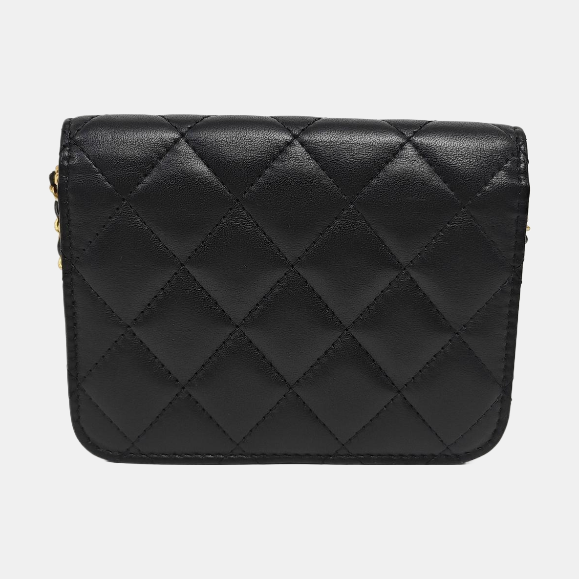 Quilted Lambskin Shoulder Bag Black