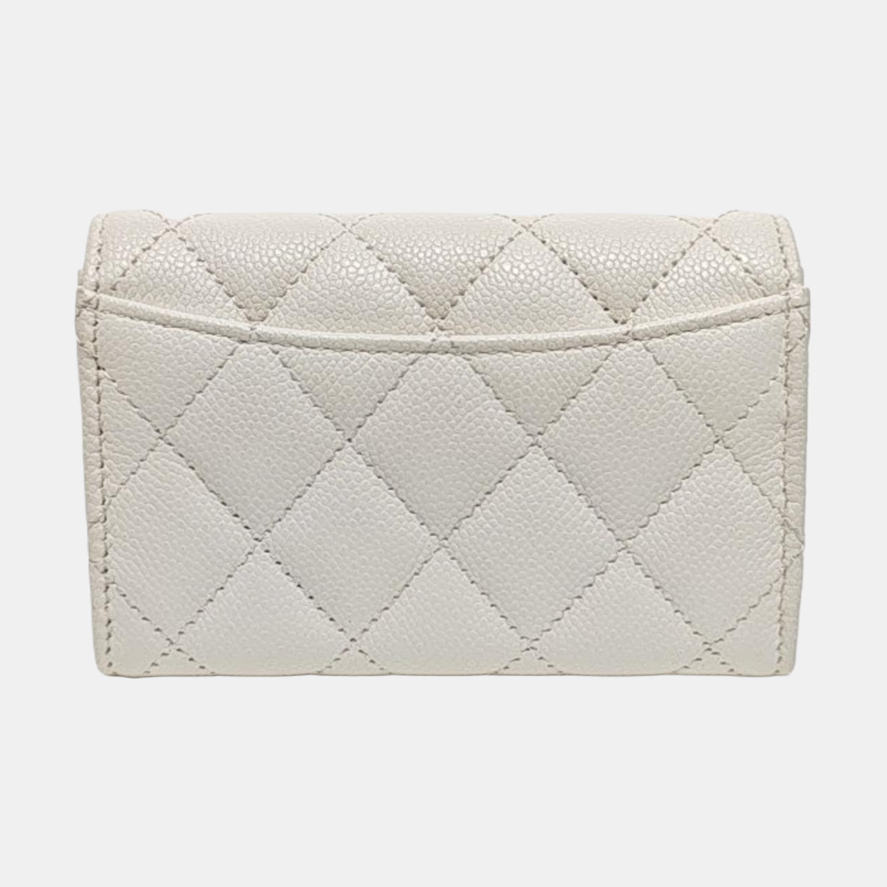 CLASSIC FLAP Quilted Grained Calfskin White