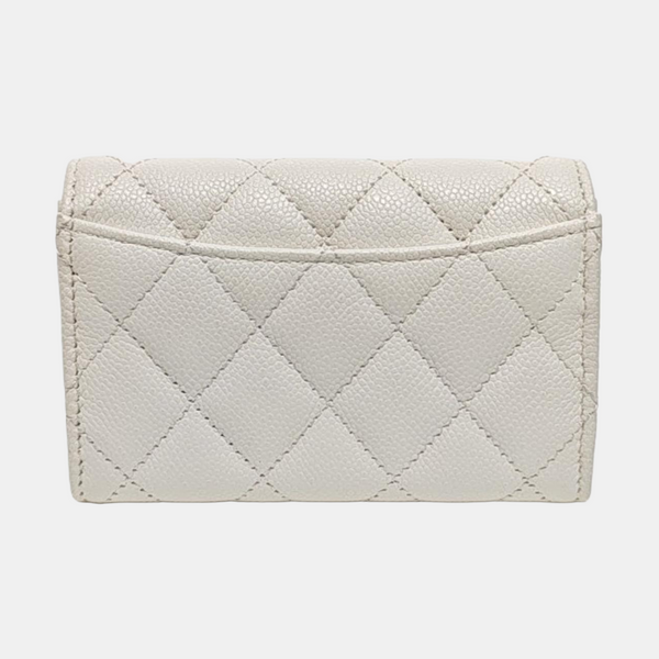 CLASSIC FLAP Quilted Grained Calfskin White