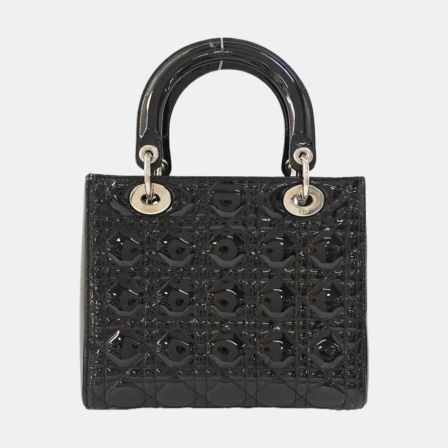 Lady Dior Medium Cannage Patent Leather Black