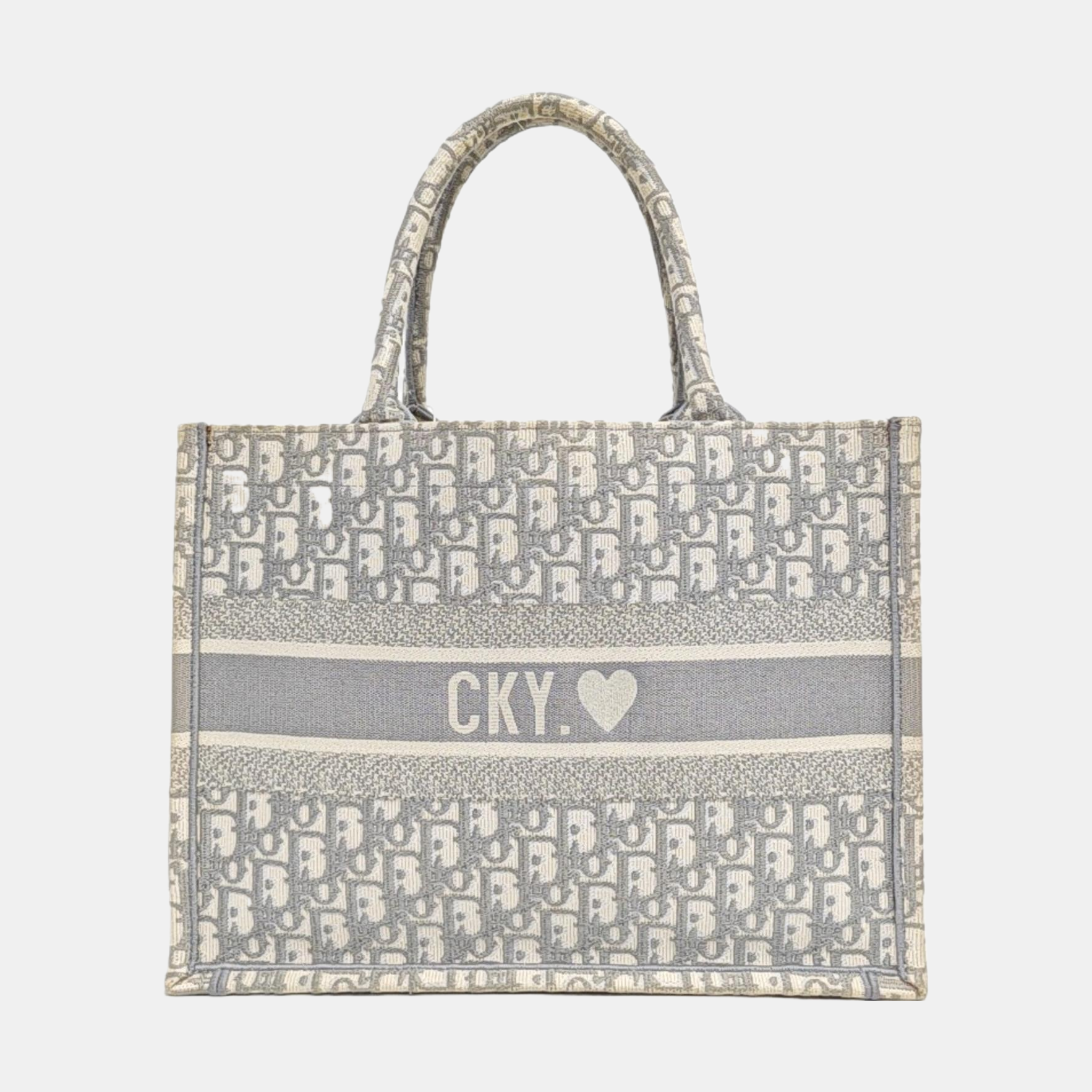 Book Tote Medium Oblique Canvas White
