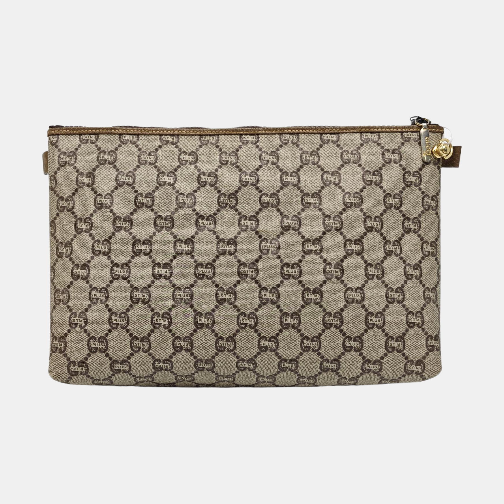 Monogram Coated Canvas Clutch Beige