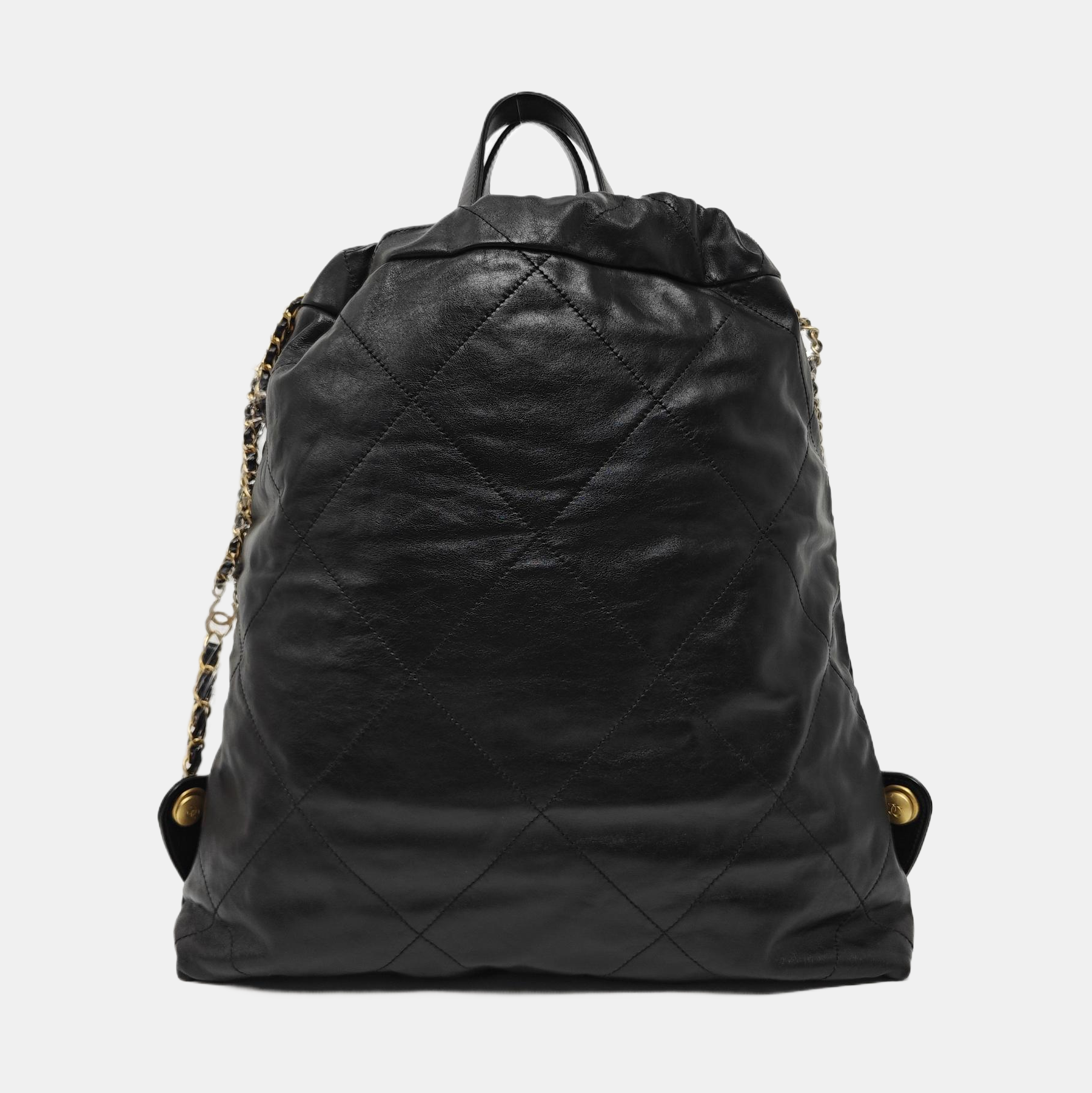 CHANEL 22 Piel de becerro acolchada grande negra