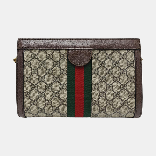 Ophidia Small Monogram Coated Canvas Beige