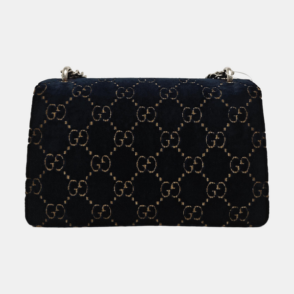 Dionysus Small Monogram Velvet Blue