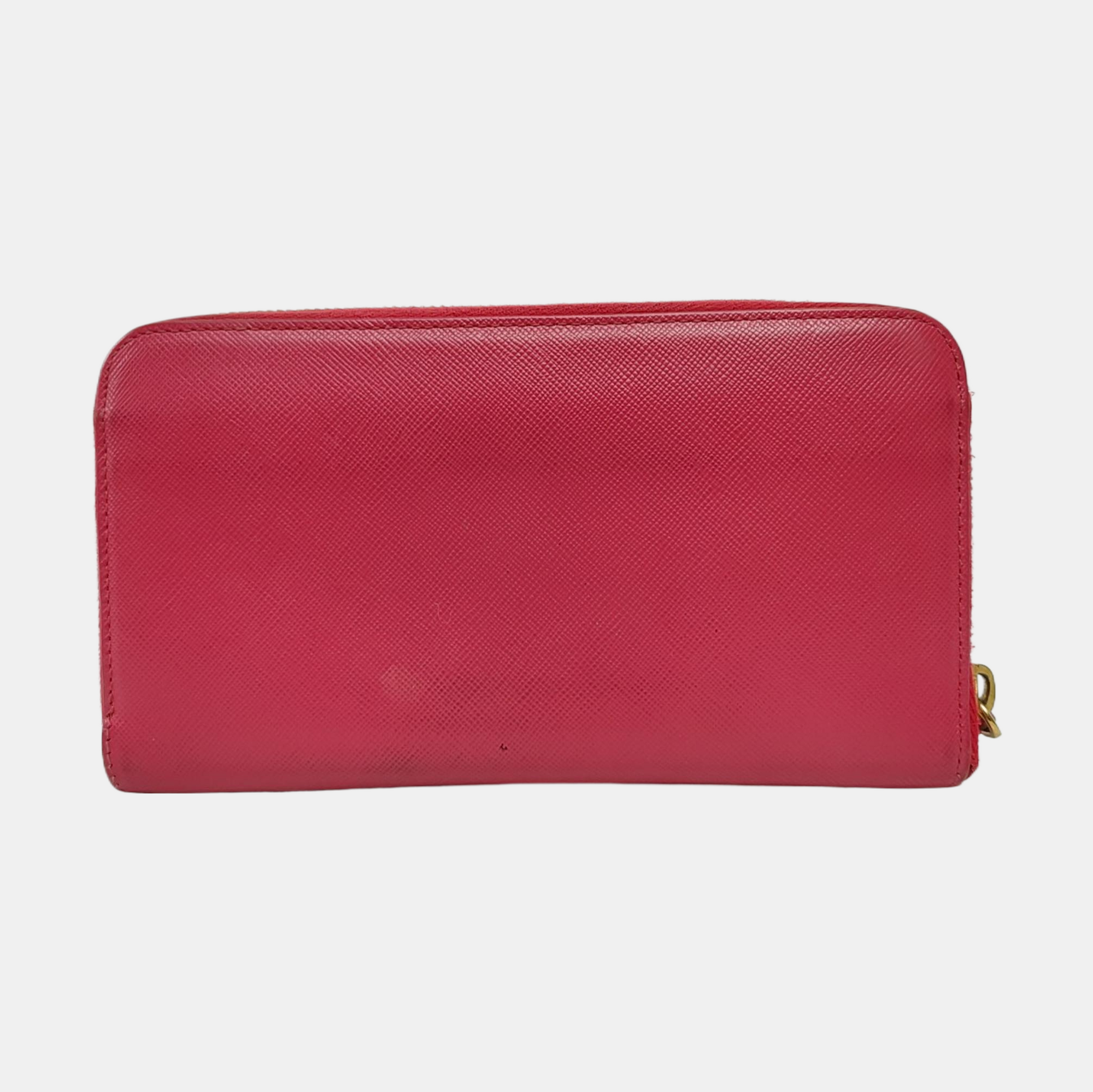 Fiocco Bow Saffiano Calfskin Red Wallet