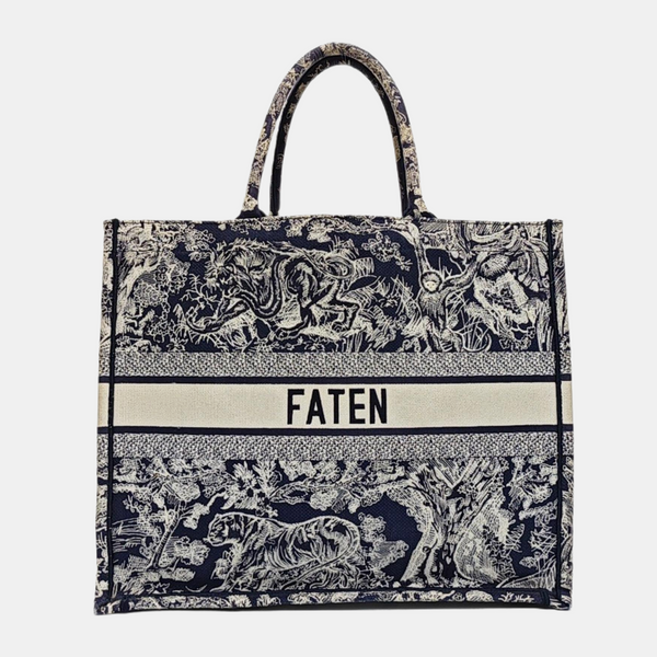 Bolso de mano grande de lona azul