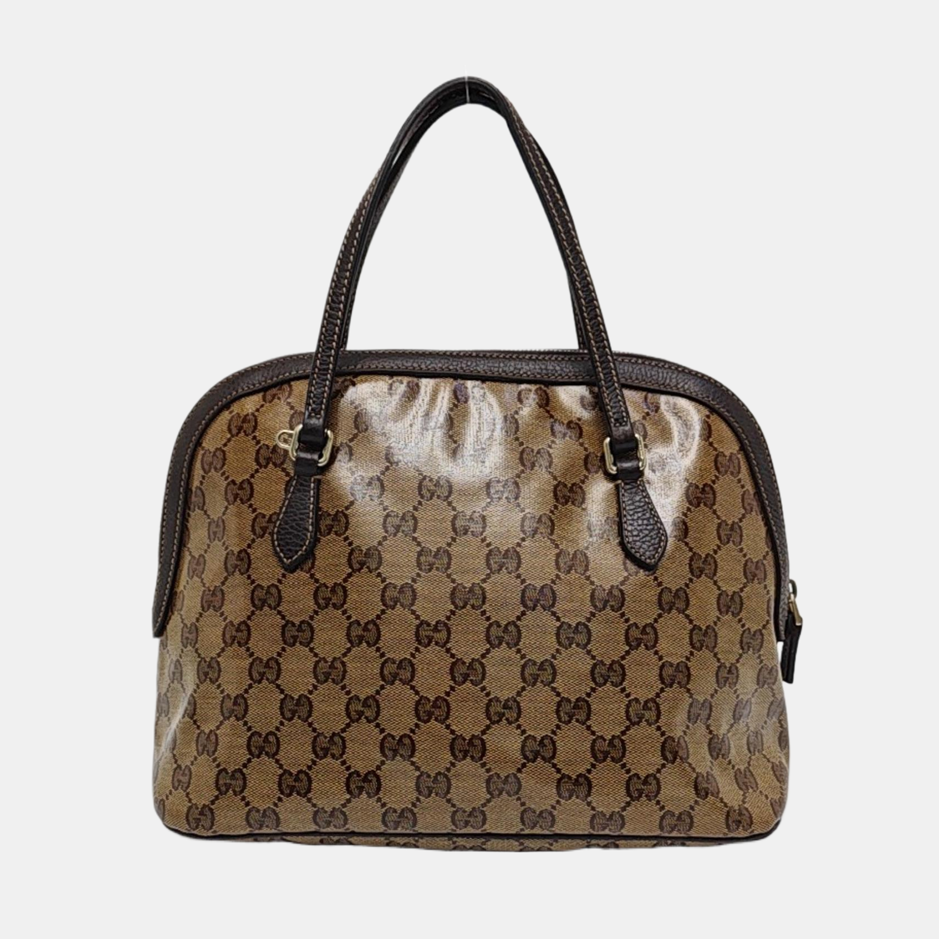Monogram Coated Canvas Shoulder Bag Brown