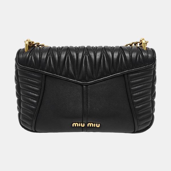 Miu Confidential Quilted Lambskin Black