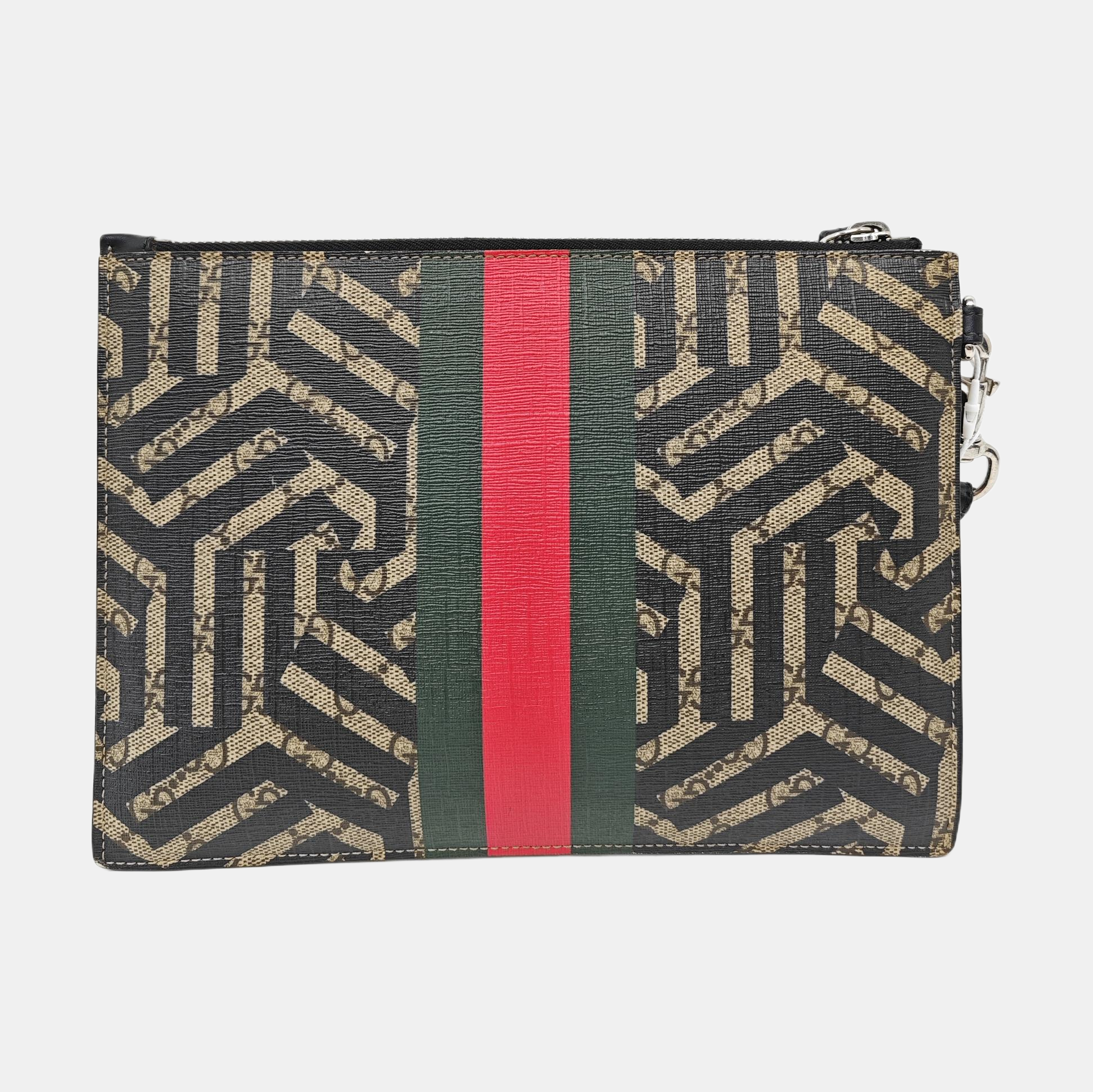 Monogram Coated Canvas Clutch Multicolor