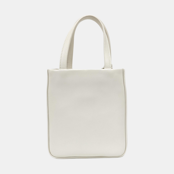 Quilted Calfskin Tote Bag White