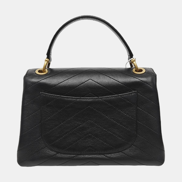Quilted Calfskin Shoulder Bag Black