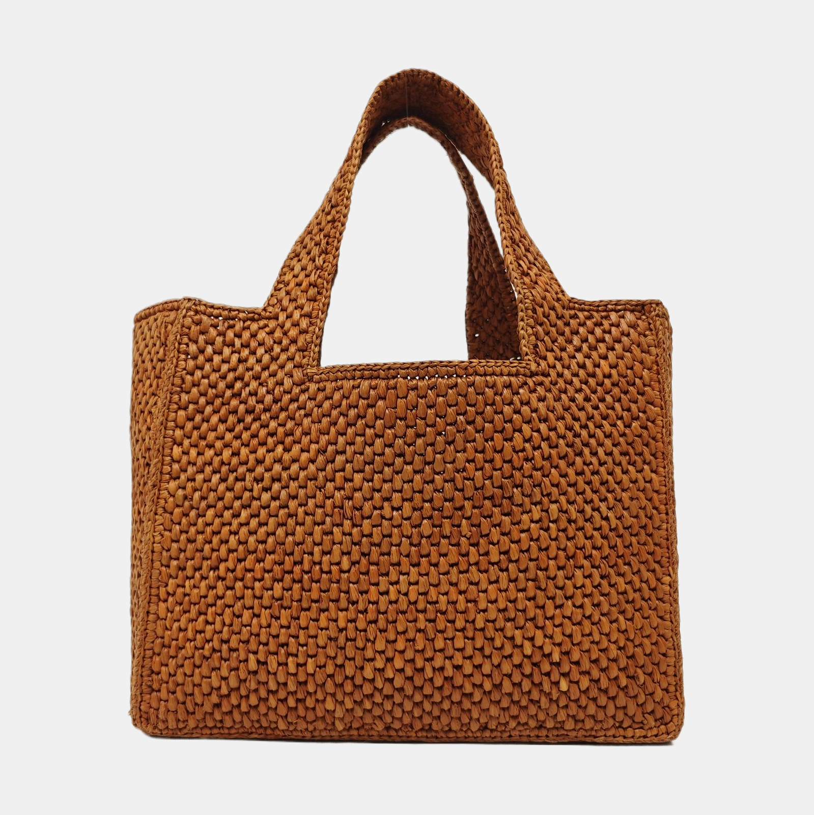 Font Tote Small Straw Brown