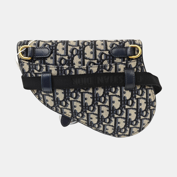 Saddle Mini Oblique Canvas Blue