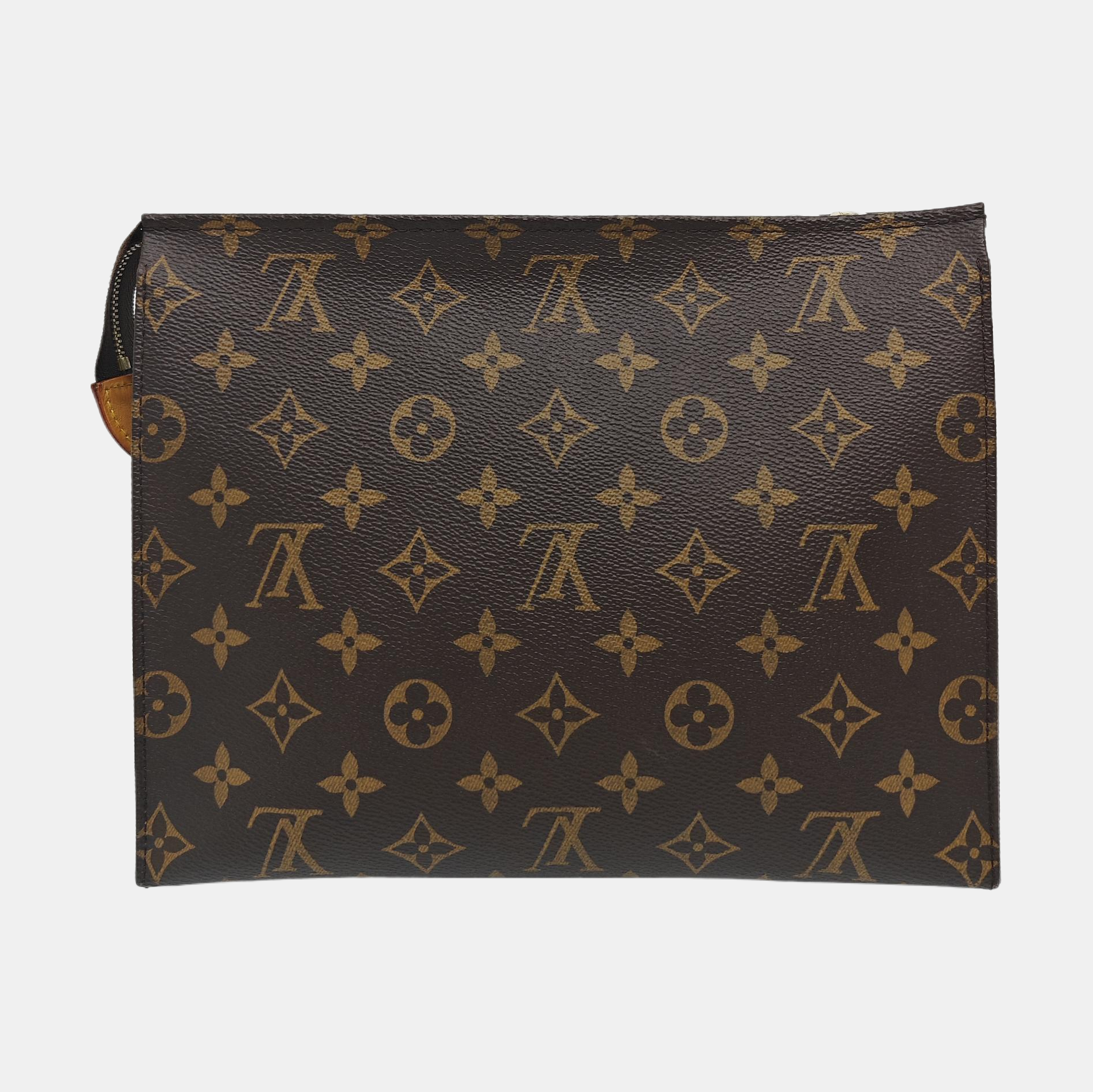 TOILET POCKET 26 Monogram Coated Canvas Brown