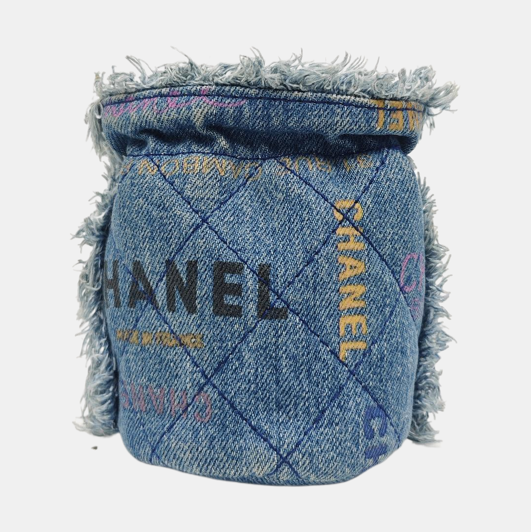 DRAWSTRING Mini Quilted Denim Blue