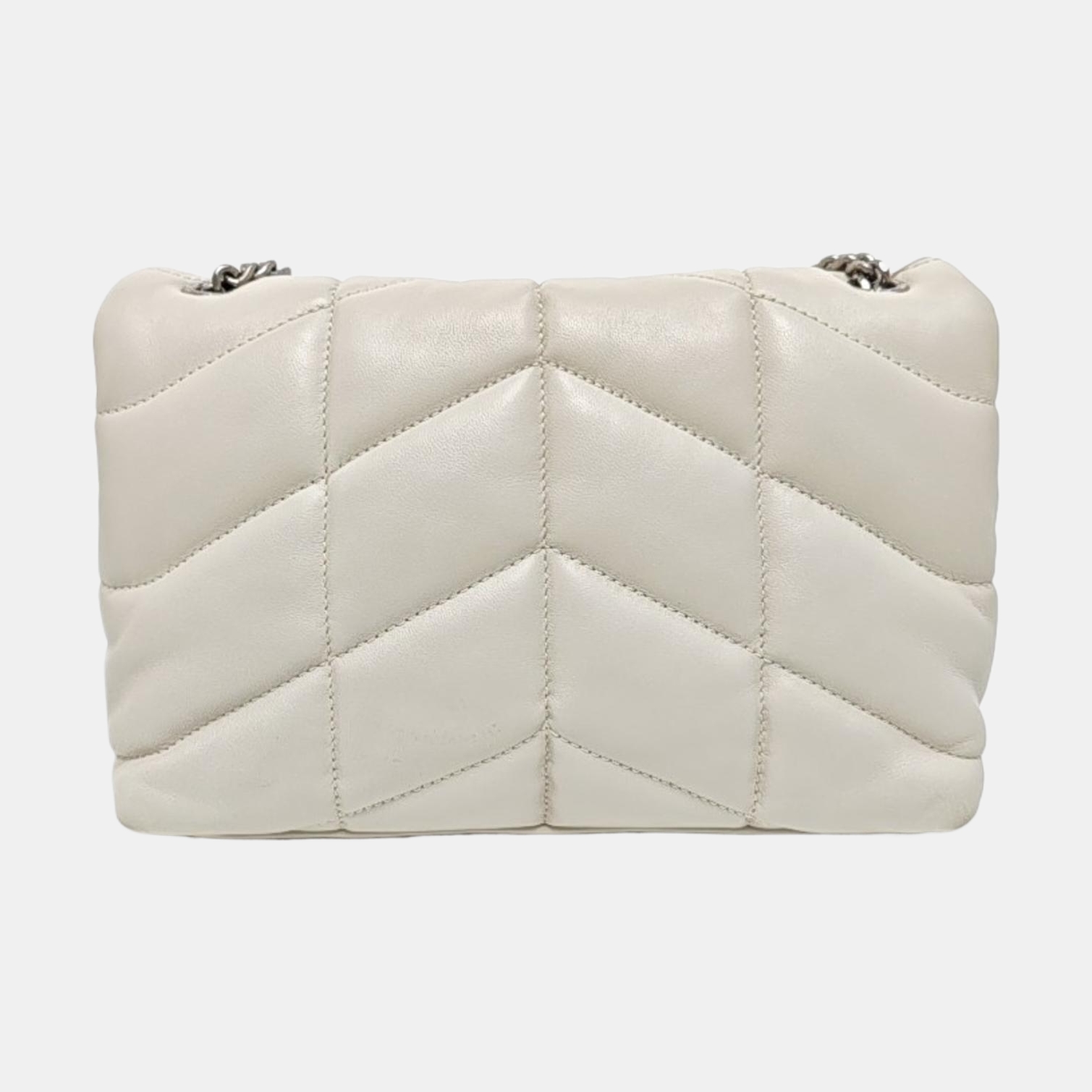 PUFFER TOY Mini Quilted Lambskin White
