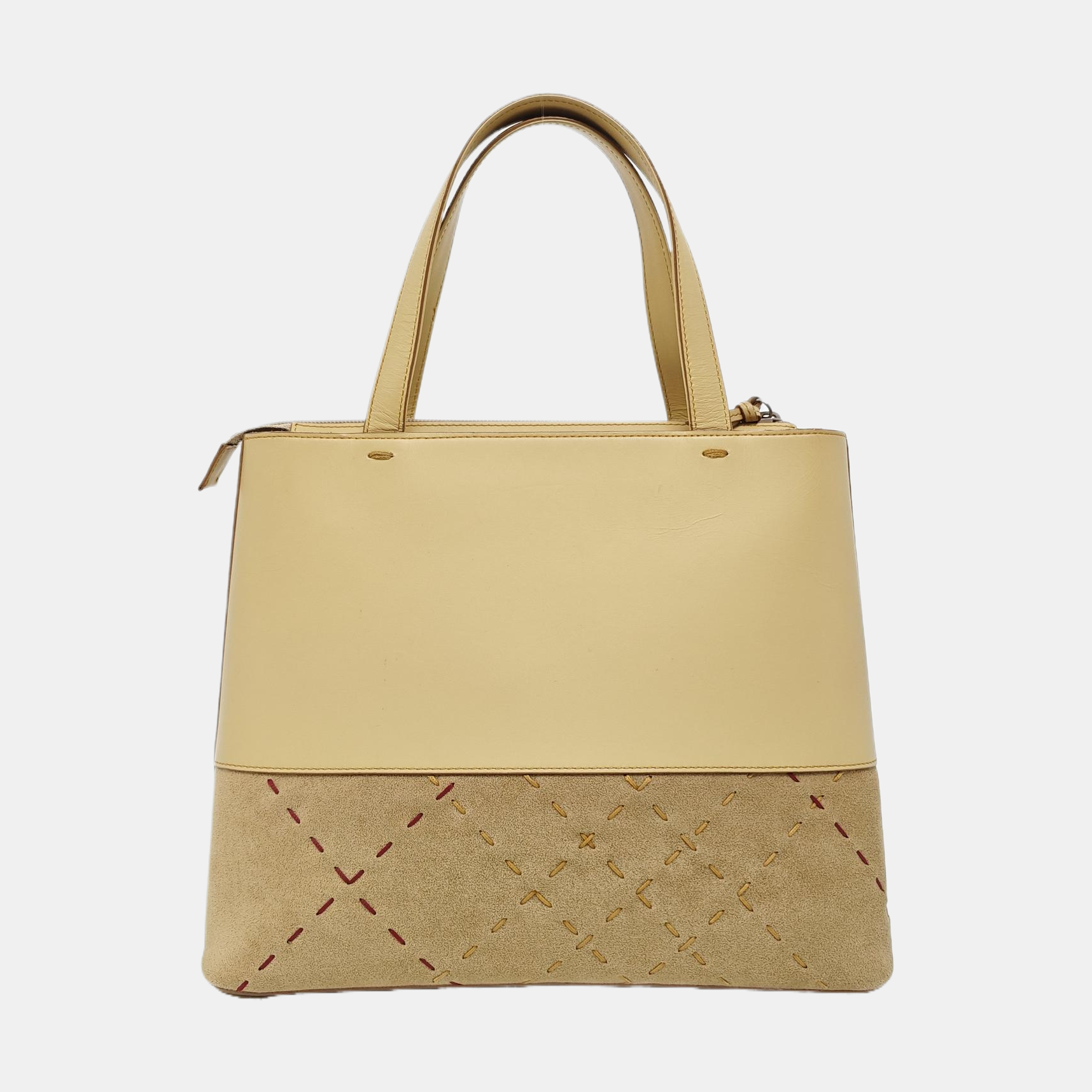 Leather Tote Bag Beige