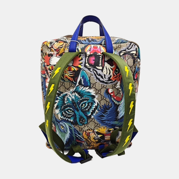 Coated Canvas Backpack Blue