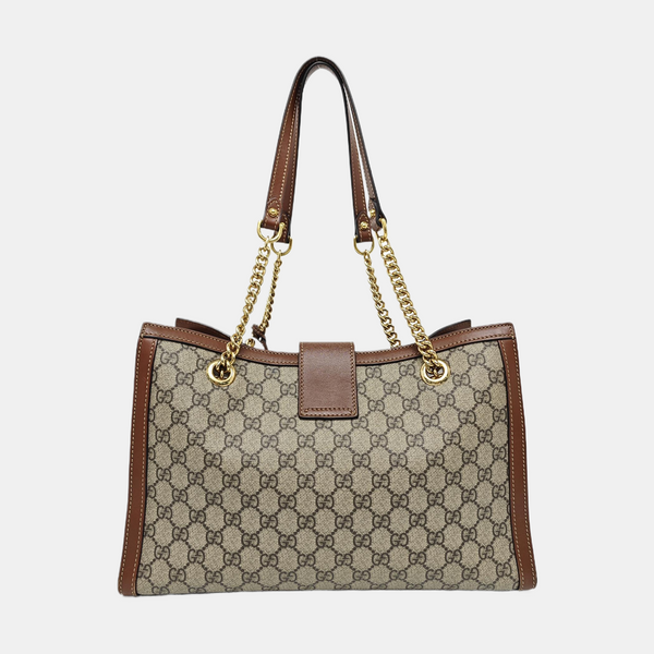 Padlock Medium Monogram Coated Canvas Beige