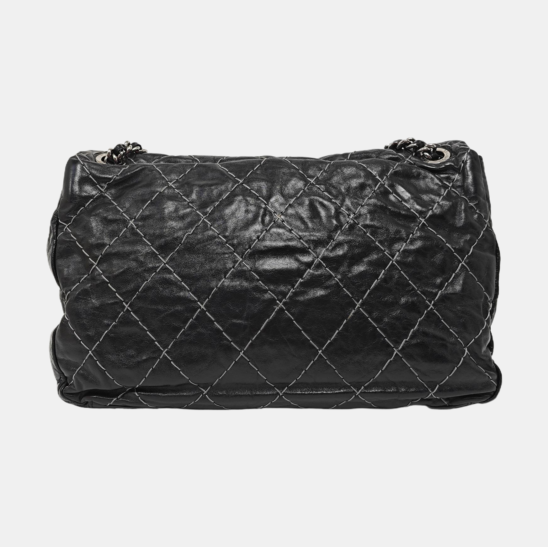 Quilted Calfskin Shoulder Bag Black