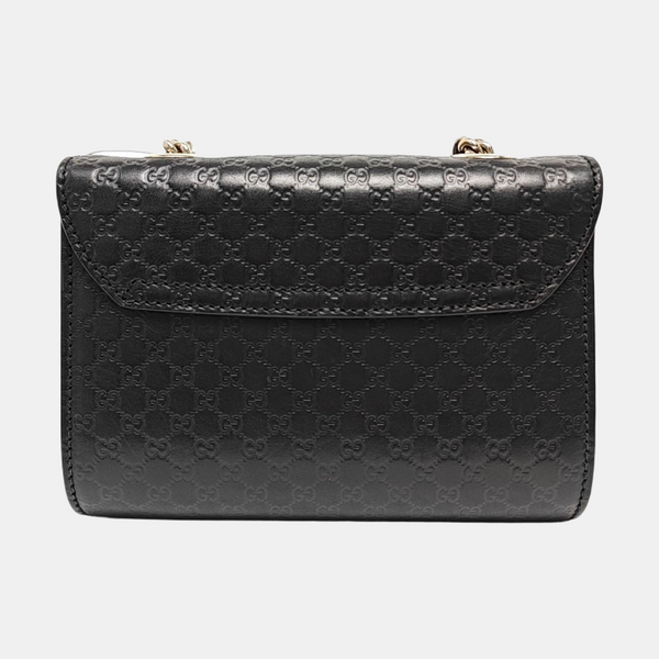 Emily Chain Mini Monogram Calfskin Black