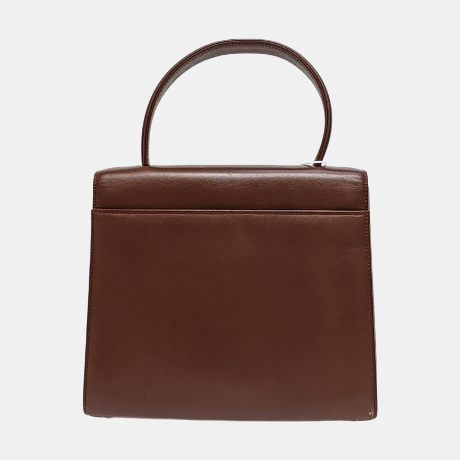 Calfskin Top Handle Bag Brown
