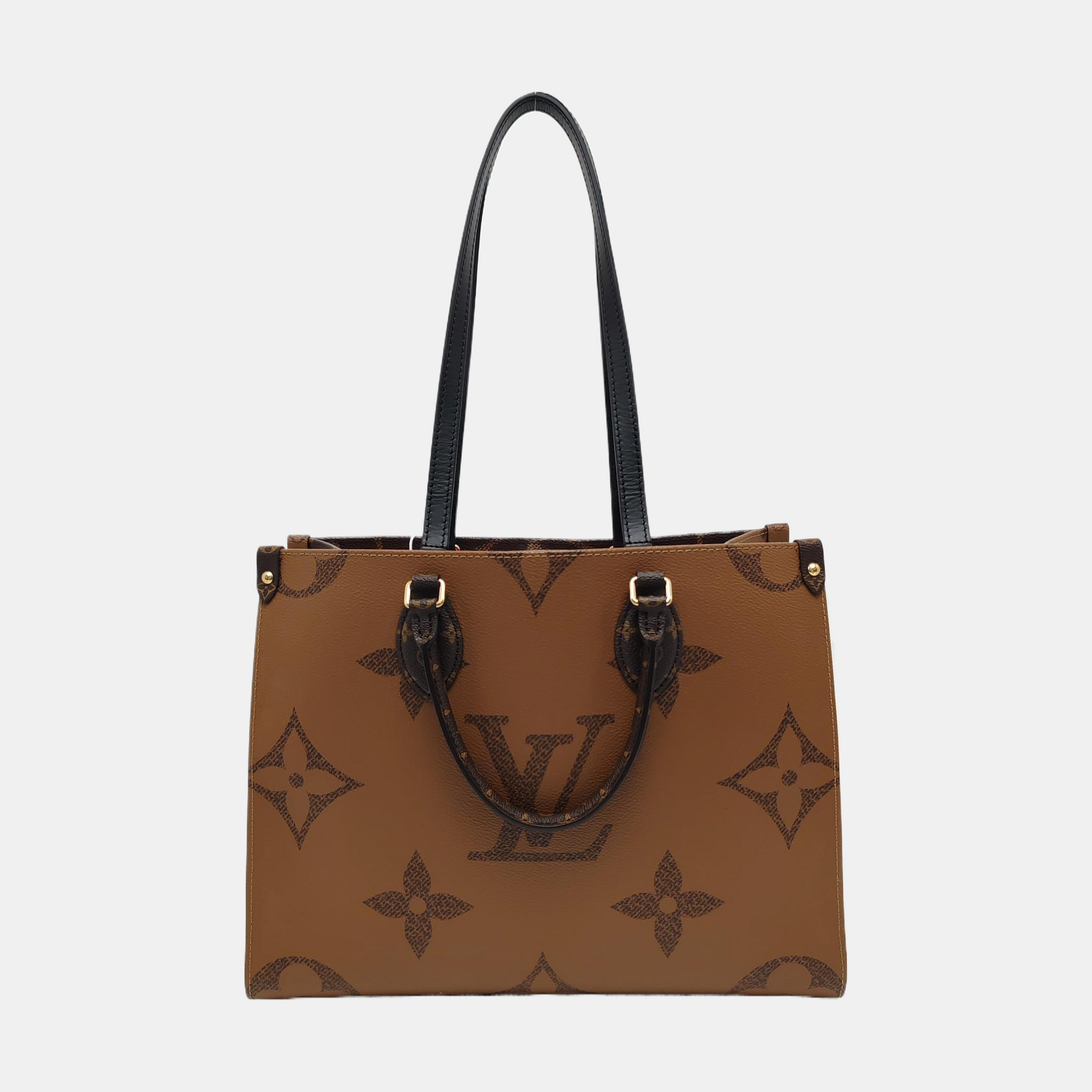 Authenticated pre-owned  ONTHEGO MM Monogram Coated Canvas Brown - Tote Bag at Looply