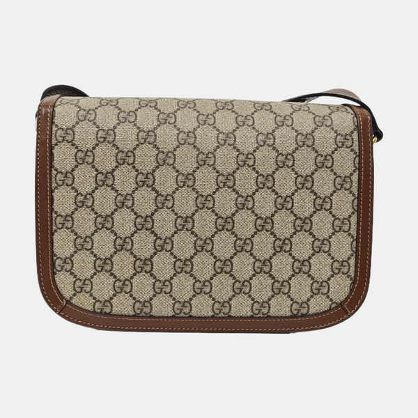 Horsebit 1955 Medium Monogram Coated Canvas Beige