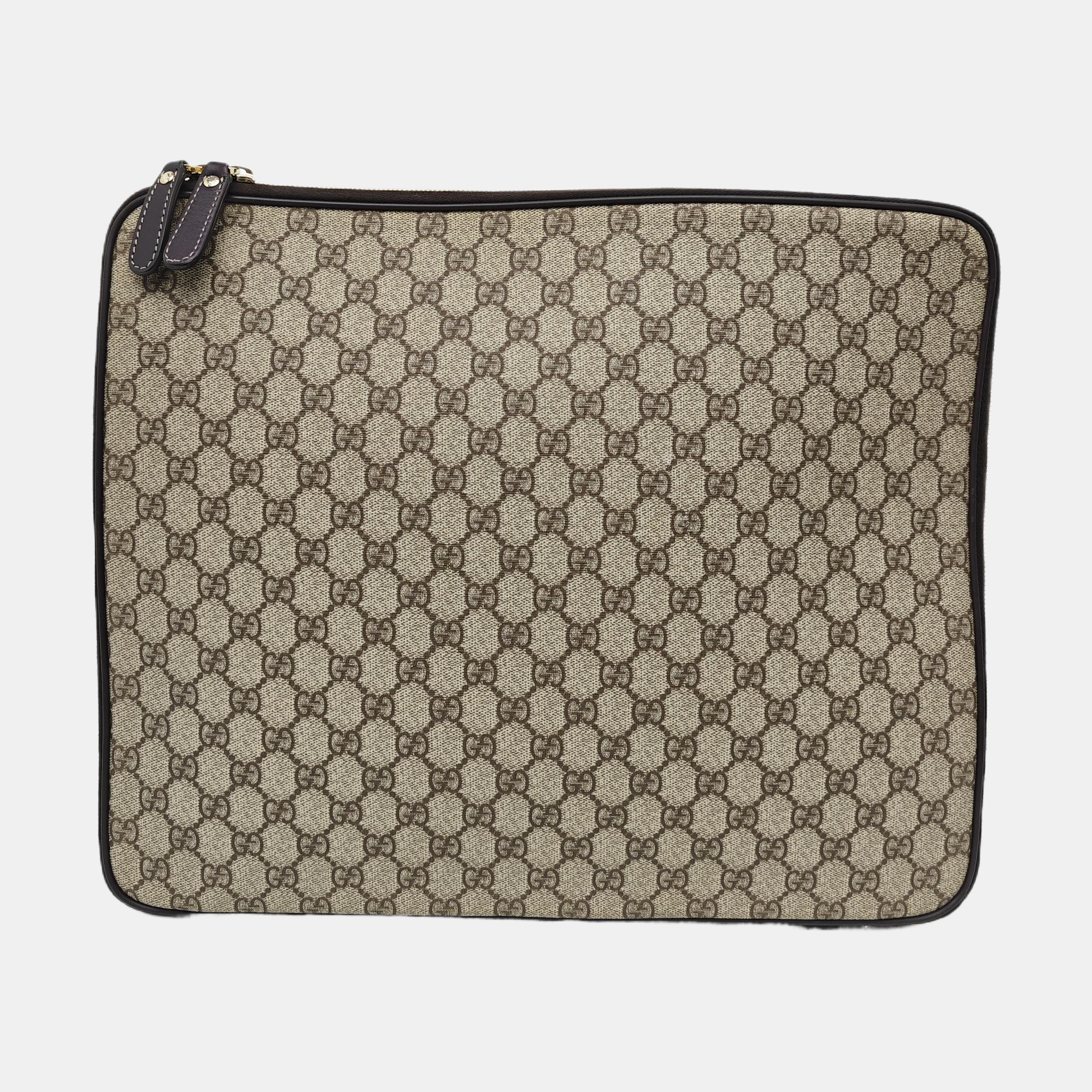 Monogram Coated Canvas Clutch Beige