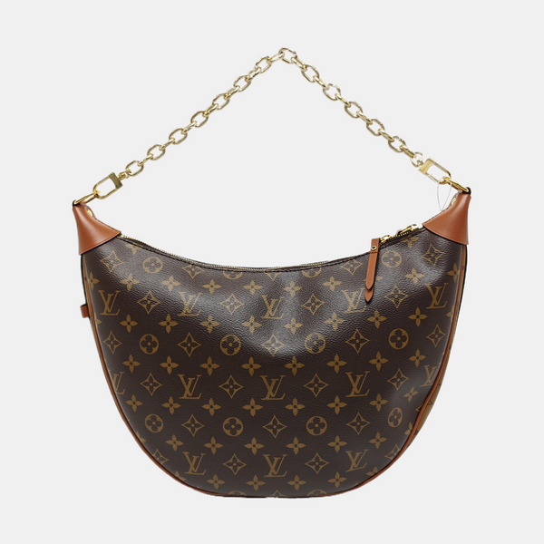 LOOP HOBO Monogram Coated Canvas Brown