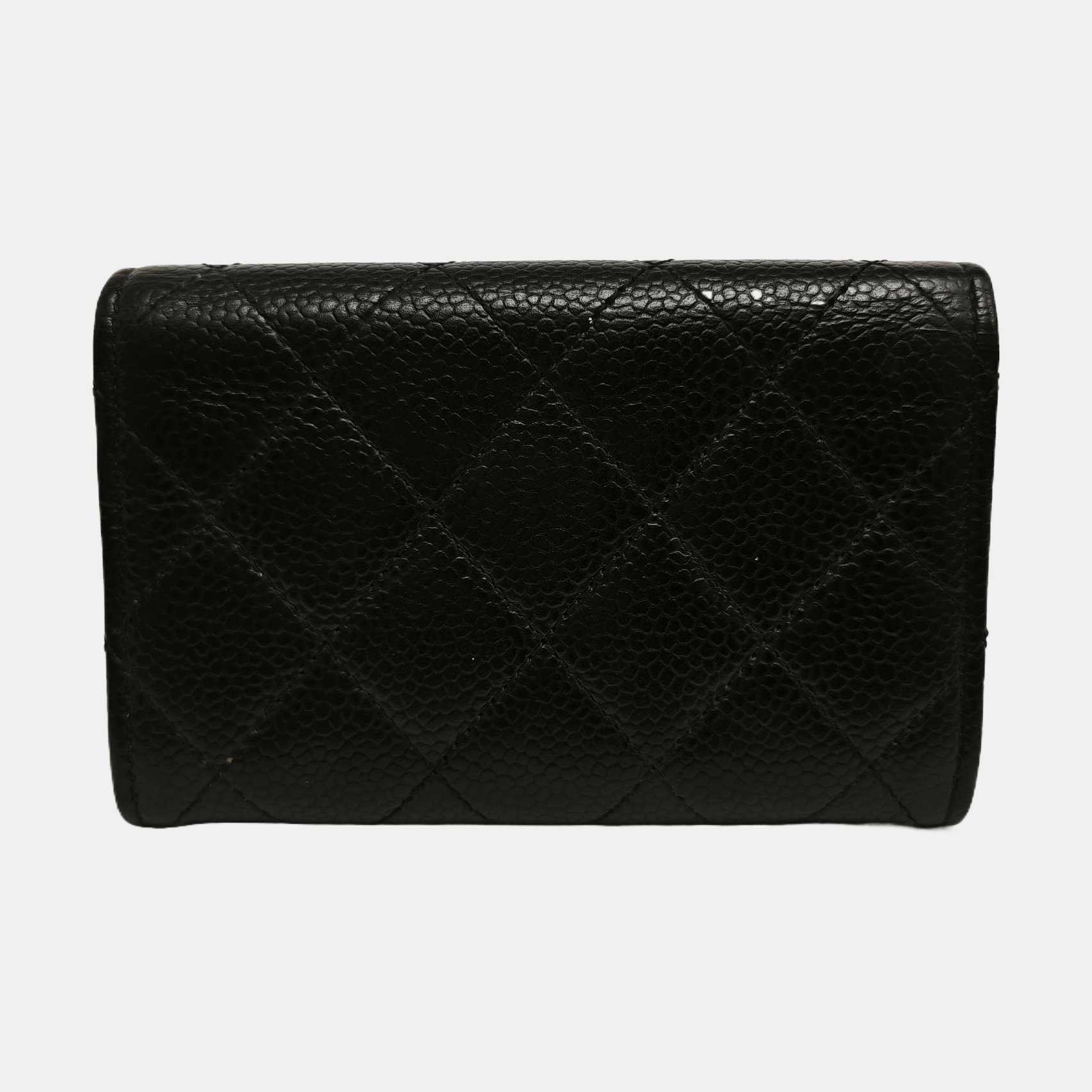 CLASSIC FLAP Quilted Grained Calfskin Black Card Holder