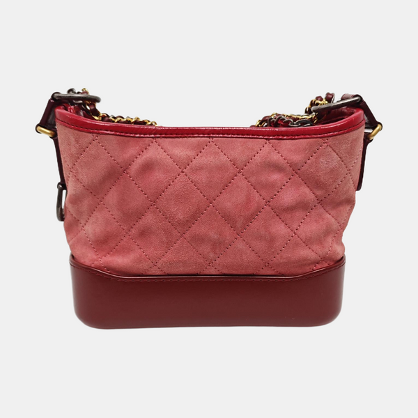 Authenticated pre-owned  GABRIELLE Small Quilted Suede Red - Shoulder Bag at Looply