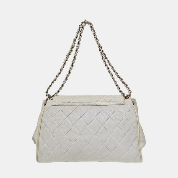 Quilted Grained Calfskin White