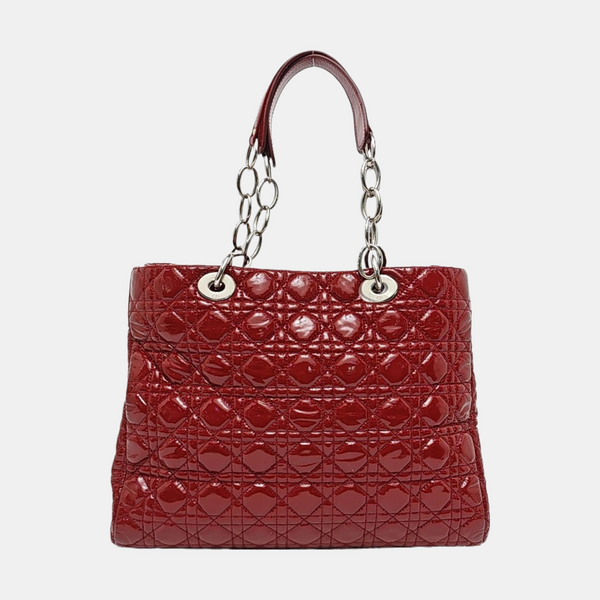 Dior Soft Large Cannage Patent Leather Red