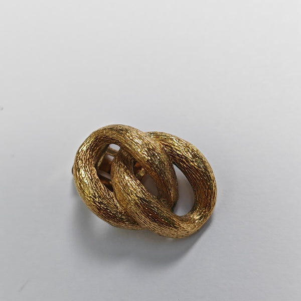 Twist Round Metal Gold Clip On Earrings