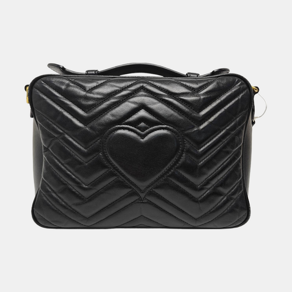 GG Marmont Medium Quilted Calfskin Black
