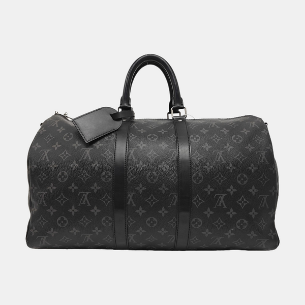 KEEPALL 45 Monogram Coated Canvas Black