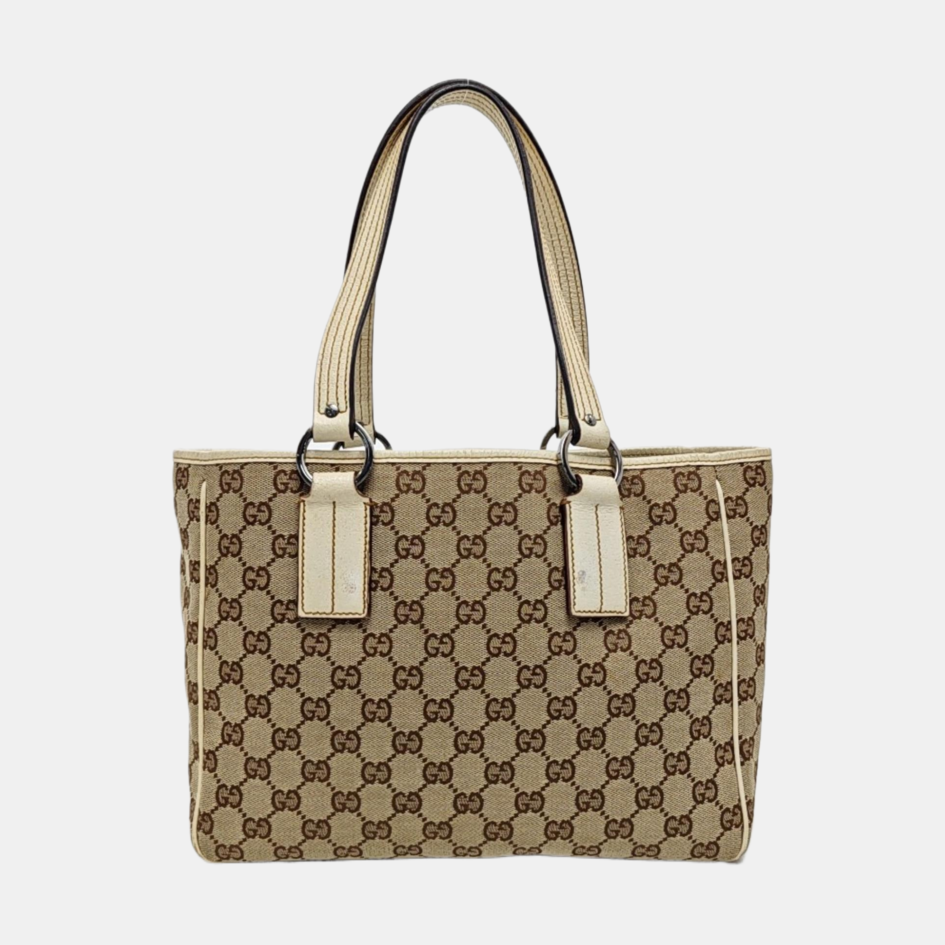 Monogram Canvas Tote Bag Beige
