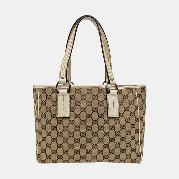 Monogram Canvas Tote Bag Beige