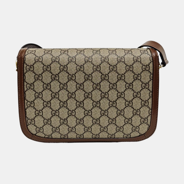 Horsebit 1955 Medium Monogram Coated Canvas Beige
