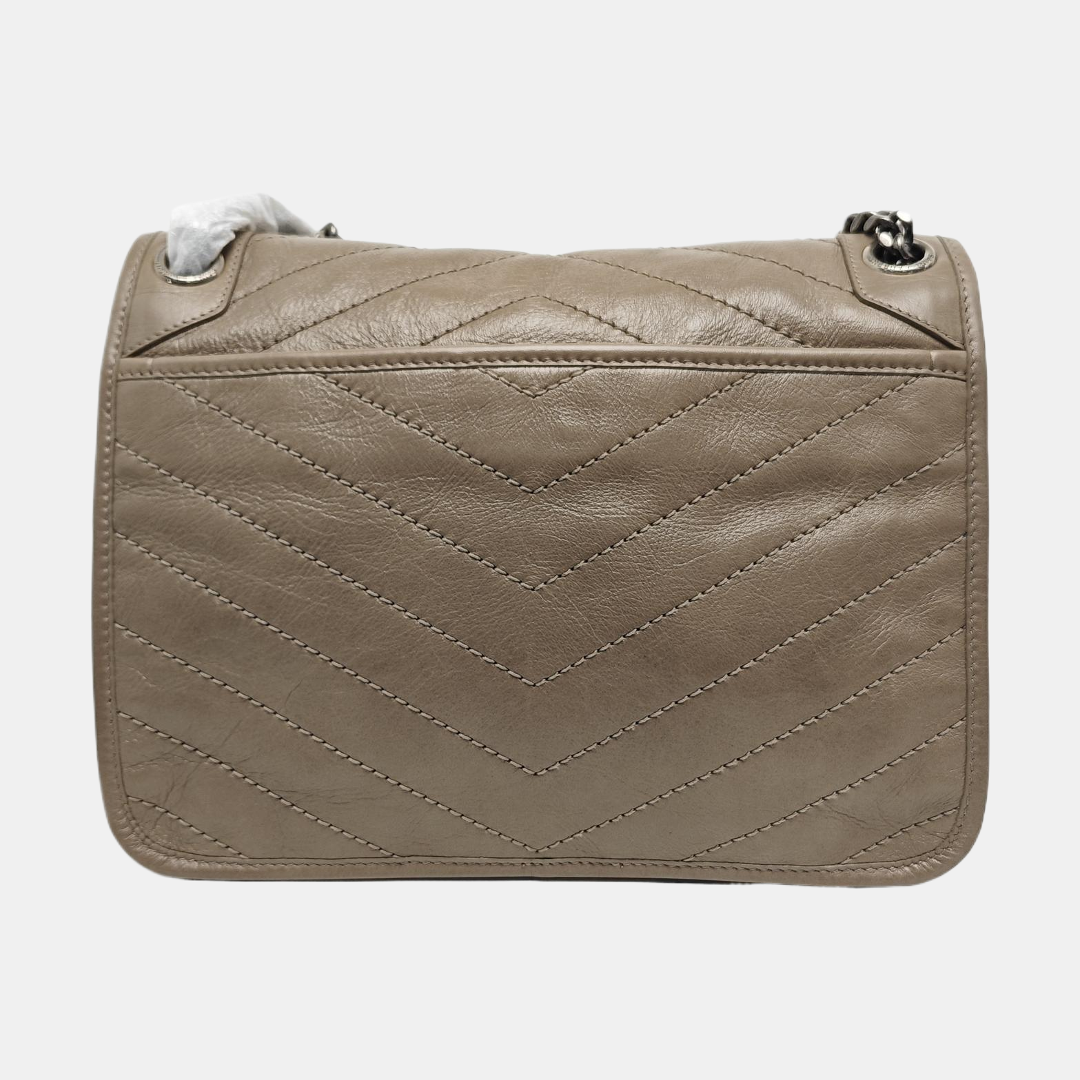 NIKI Medium Chevron Calfskin Beige