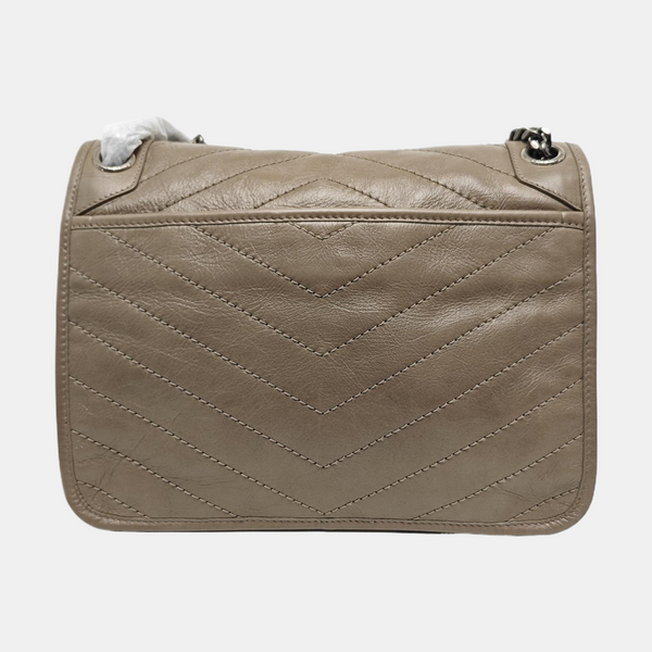 NIKI Medium Chevron Calfskin Beige