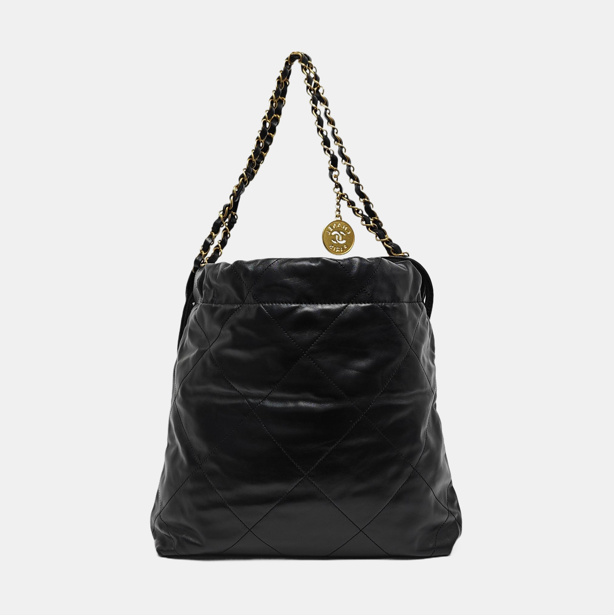 CHANEL 22 Small Quilted Calfskin Black