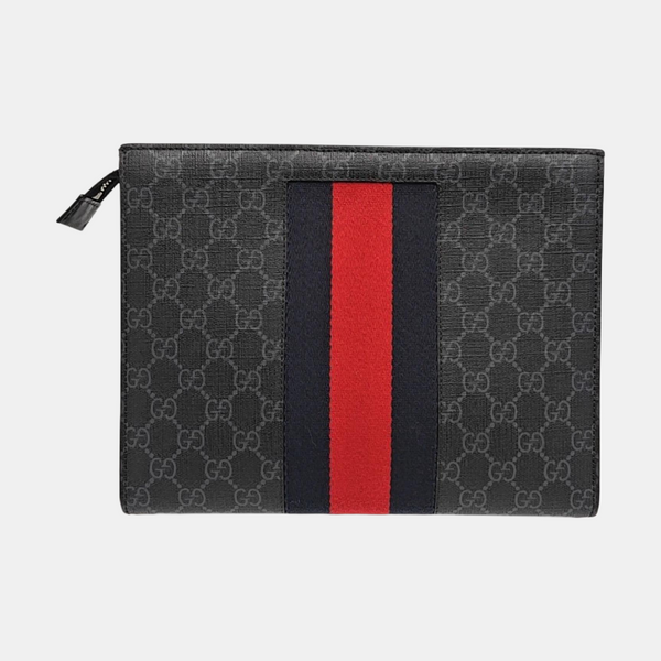 GG Supreme Monogram Coated Canvas Gray