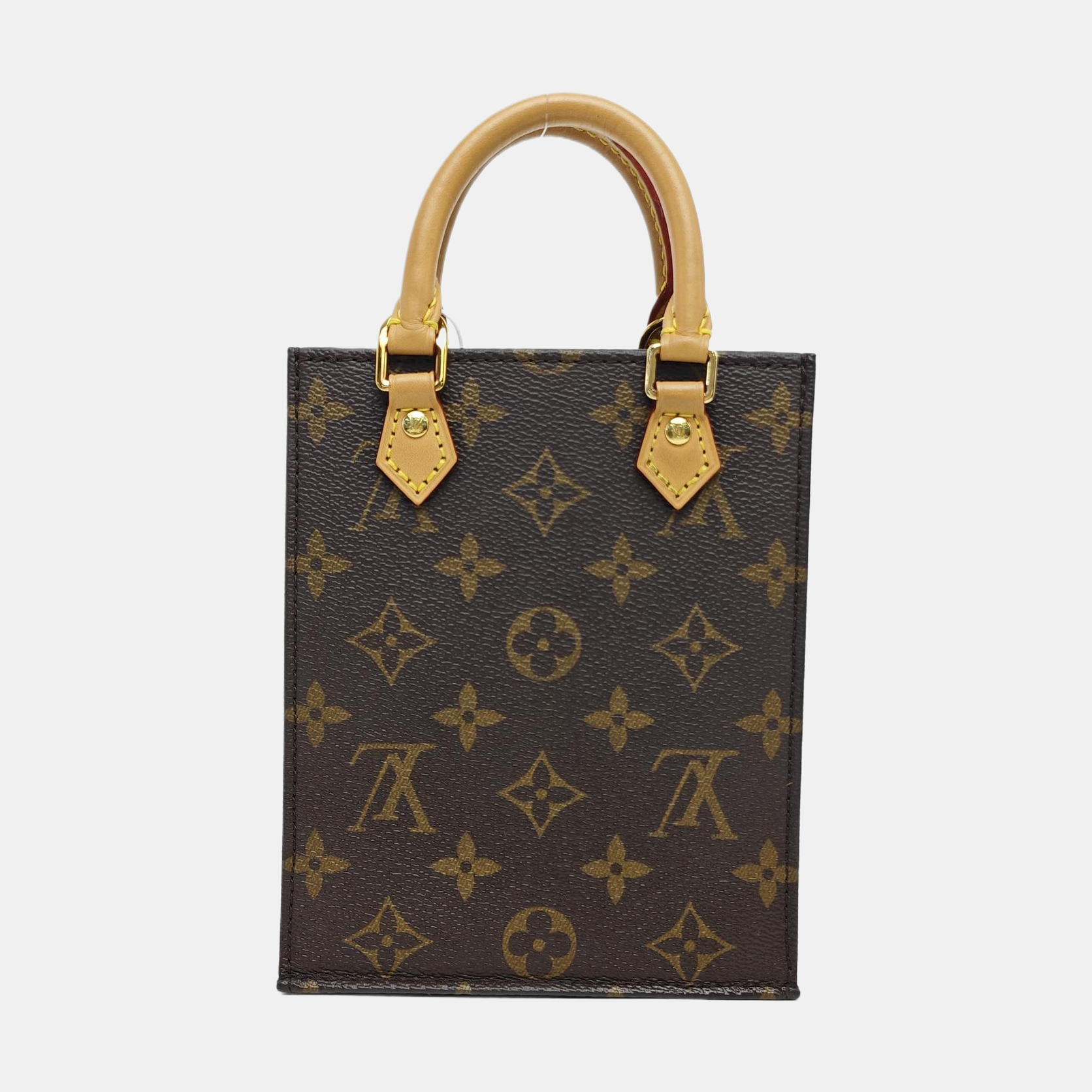 SAC PLAT Mini Monogram Coated Canvas Brown