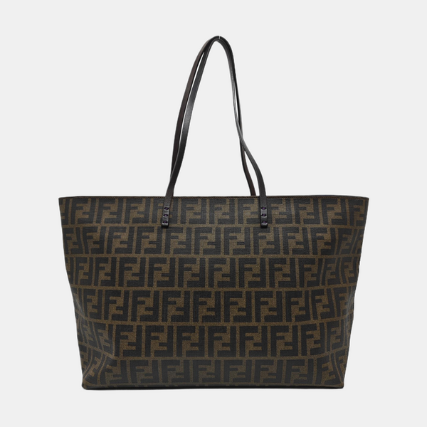 Coated Canvas Tote Bag Brown