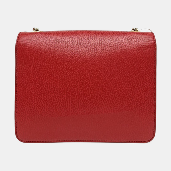 Interlocking G Small Calfskin Red