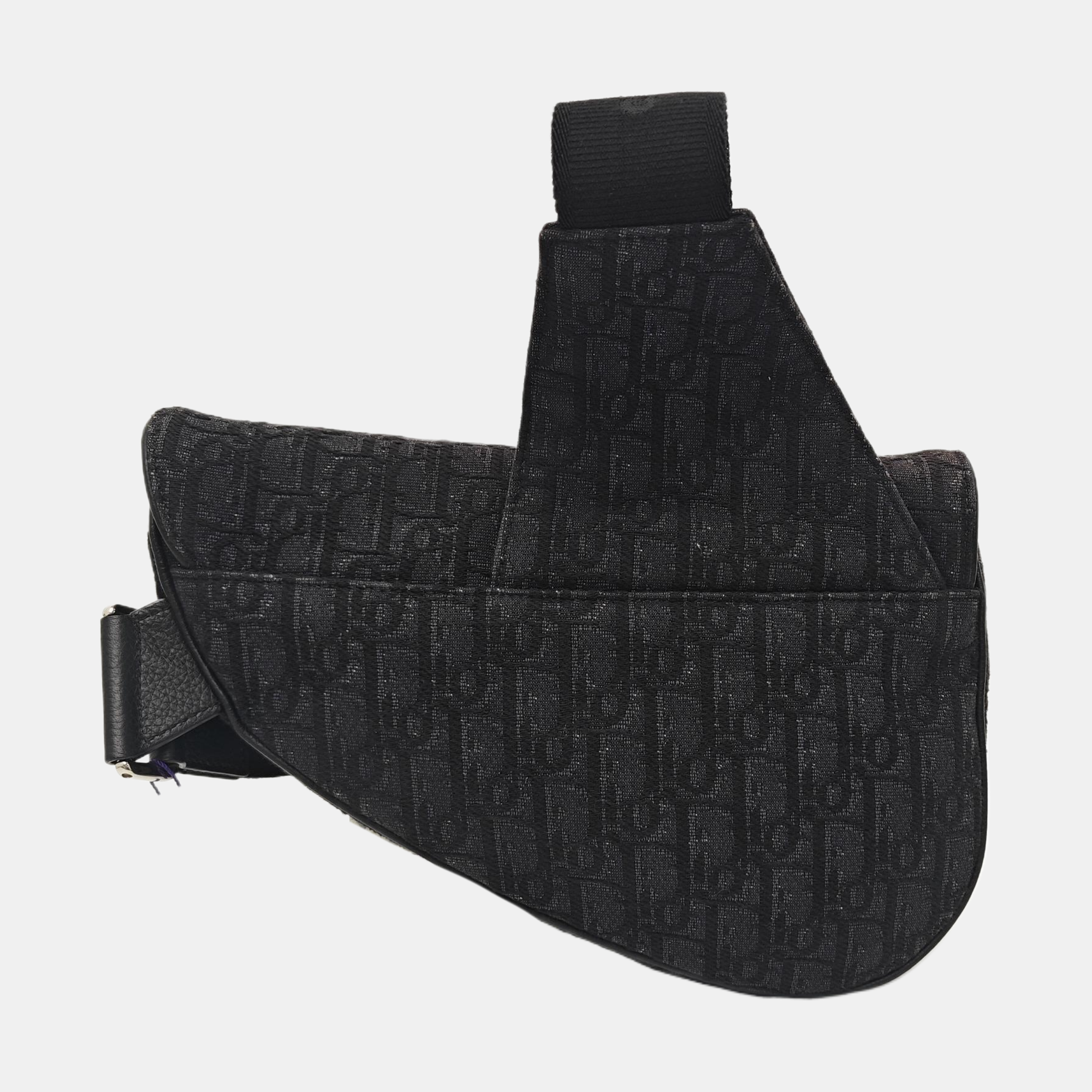 Saddle Medium Oblique Canvas Black